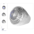 GEMSTONE NATUREL MOONSTONE RAINBOW AVEC ANNEAU DE DESIGNER ARGENT STERLING 925